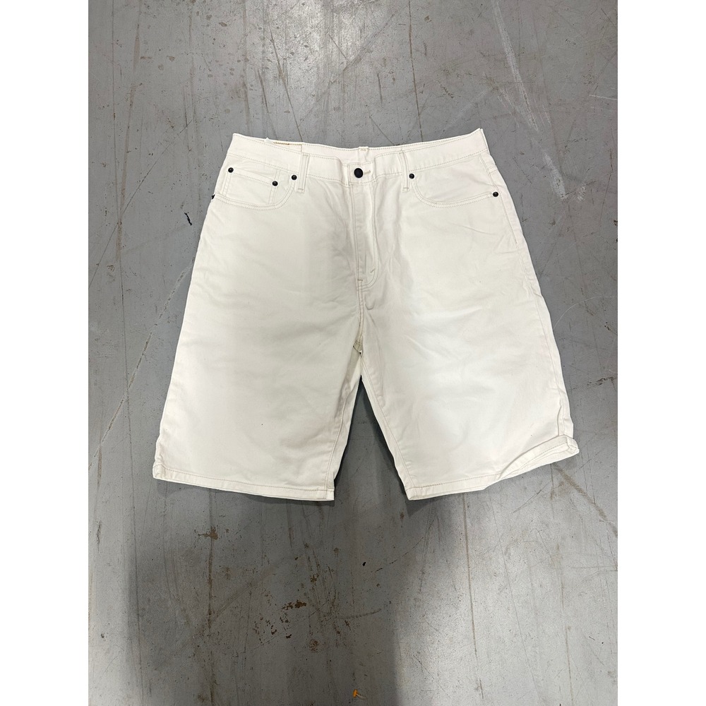 Y2K Levis 569 Loose Straight Denim Shorts Mens 36 White Relaxed Fit Jean Shorts